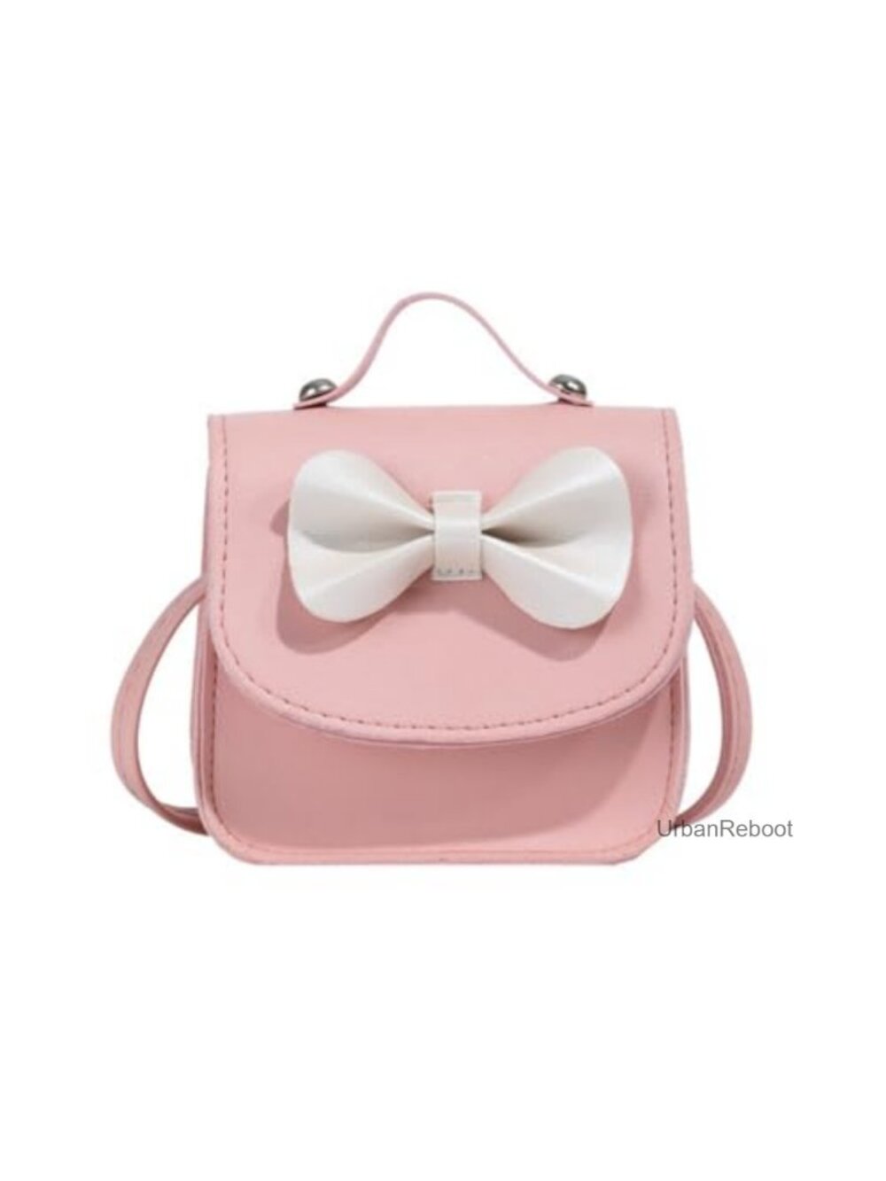 Girls Faux Leather Bow Mini Crossbody Bag Magnetic Snap